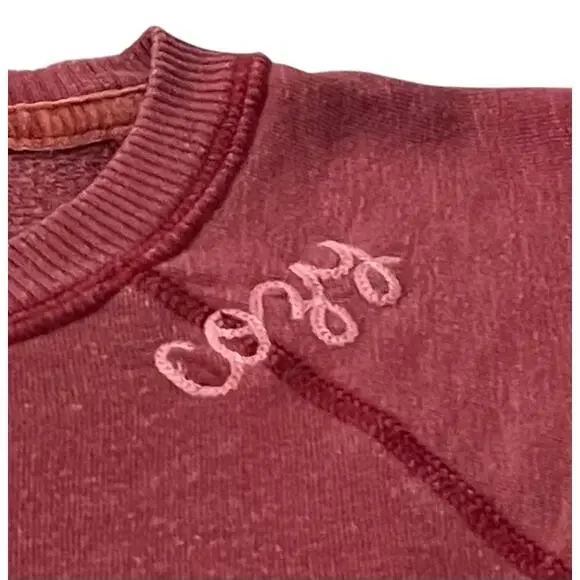 AMERICAN EAGLE LONG SLEEVE CREWNECK SWEATSHIRT, WOMENS, M, HEATHER CRANBERRY - Picture 9 of 11